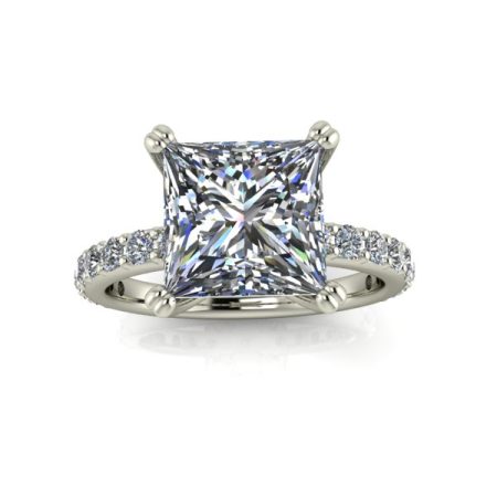3.25 ct approx side stone ring in white gold