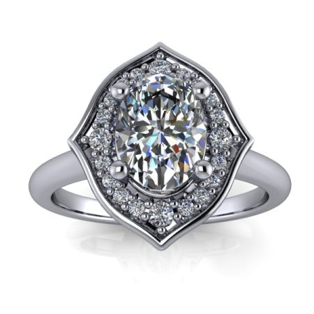 .86 ct approx vintage-style white gold engagement ring