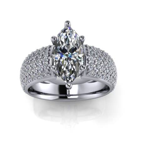 1.5 ct approx marquise Pavé in platinum