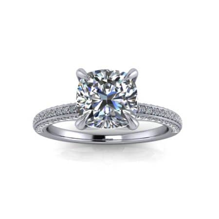 1.75 ct approx cushion Pavé in platinum
