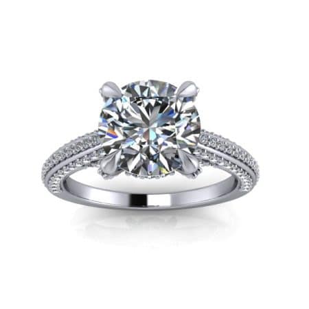 2 ct approx round Pavé in white gold