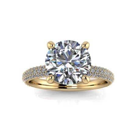 2 ct approx round diamond Pavé in yellow gold