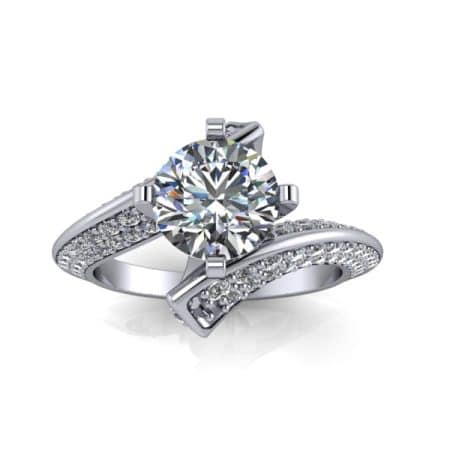 2.25 ct approx round Pavé in white gold