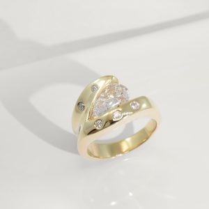 Channel Set Free Form Diamond Band